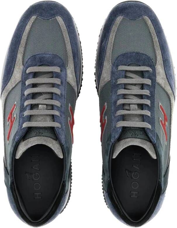 Hogan Blauwe Suède Sneakers met Iconische H Blue Heren