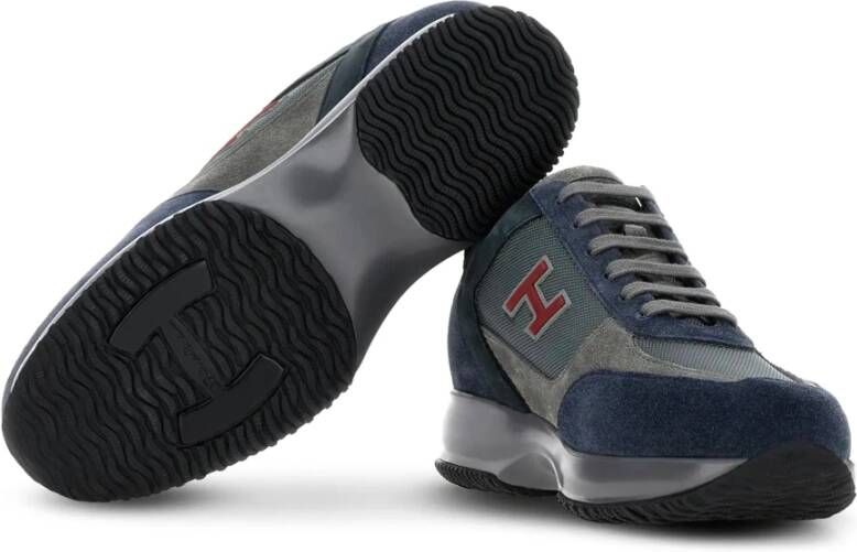 Hogan Blauwe Suède Sneakers met Iconische H Blue Heren