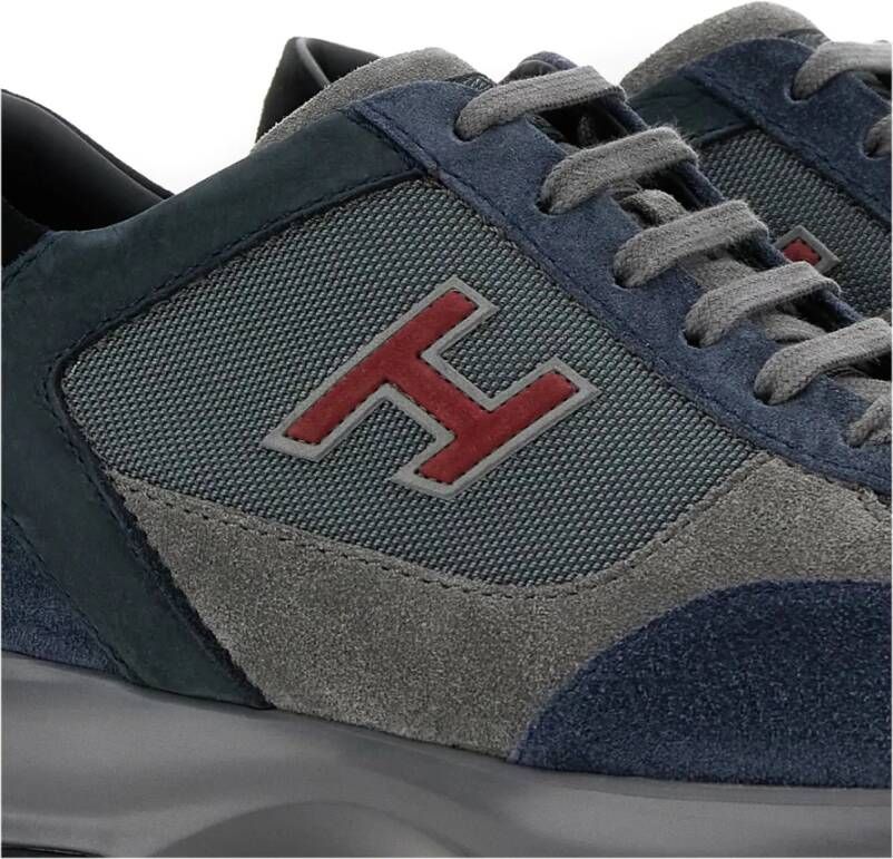 Hogan Blauwe Suède Sneakers met Iconische H Blue Heren