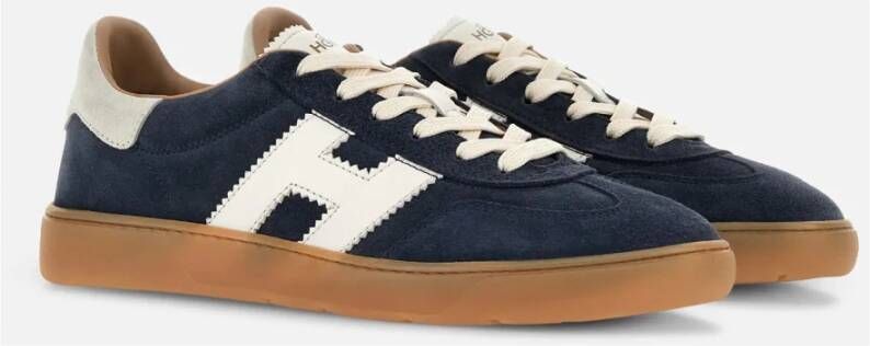 Hogan Blauwe Leren Coole Sneakers Blue Heren