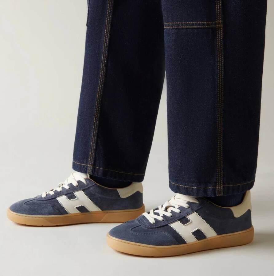 Hogan Blauwe Leren Coole Sneakers Blue Heren