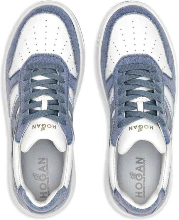 Hogan Blauwe Leren Lage Sneakers Blue Dames