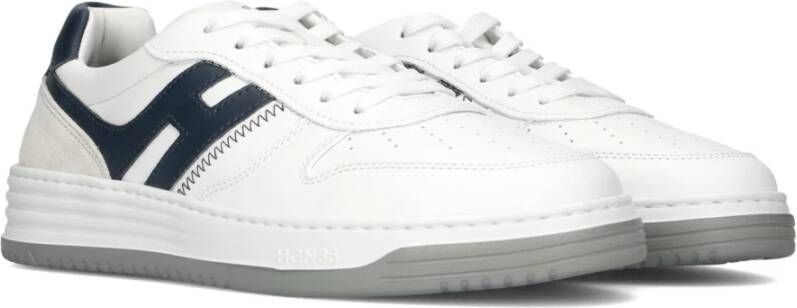 Hogan Blauwe Leren Sneakers met Suède Detail White Heren