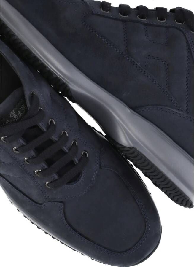 Hogan Blauwe Leren Sneakers voor Mannen Blue Heren