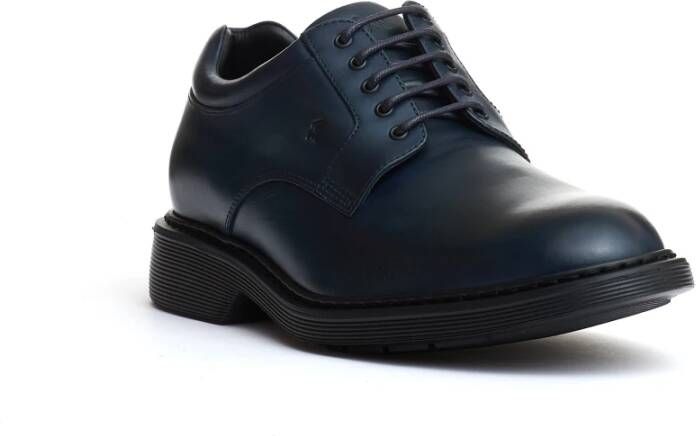 Hogan Blauwe Leren Veterschoenen Blue Heren