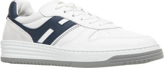 Hogan Blauwe Sneakers met Leer en Suède White Heren