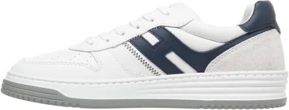 Hogan Blauwe Sneakers met Leer en Suède White Heren