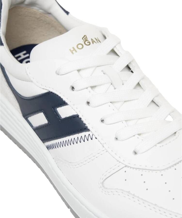 Hogan Blauwe Sneakers met Leer en Suède White Heren