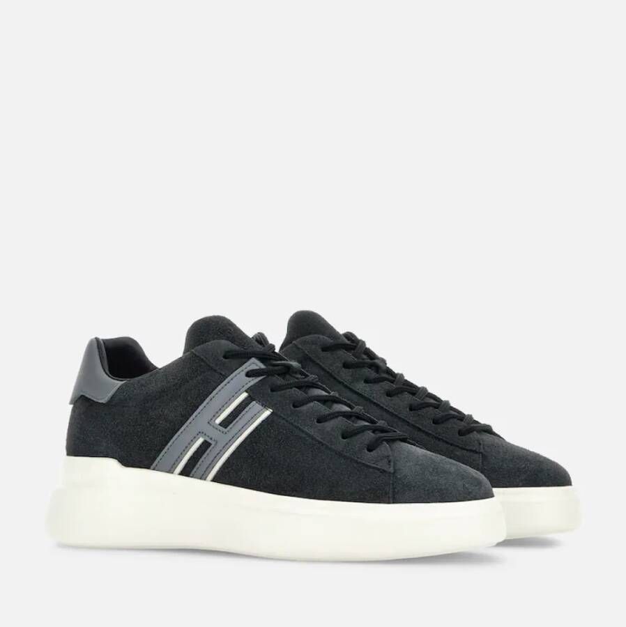 Hogan Blauwe Sneakers met Suède en Leer Blue Heren