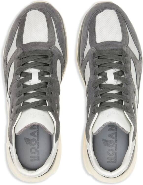 Hogan Blauwe Sneakers Panel Design Logo-Debossed Blue Heren