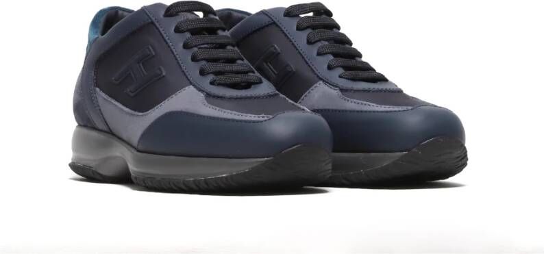 Hogan Blauwe Suède Interactieve Sneaker Blue Heren