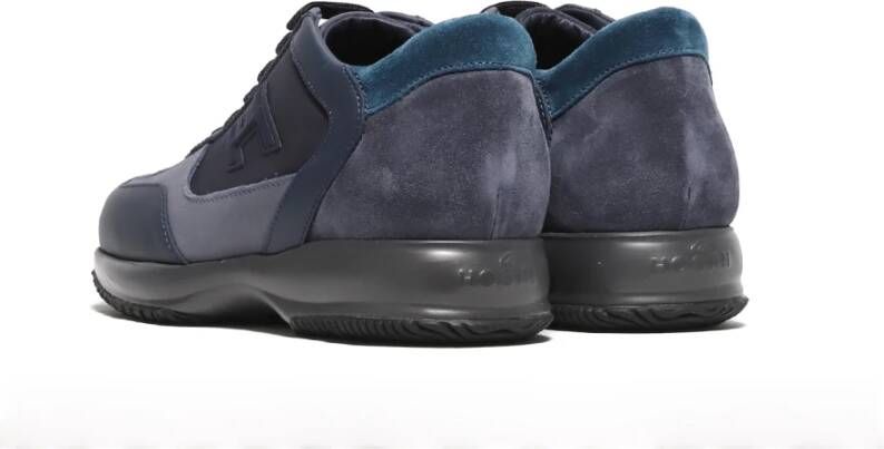 Hogan Blauwe Suède Interactieve Sneaker Blue Heren