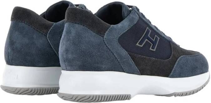 Hogan Blauwe Suède Interactieve Sneakers Blue Heren