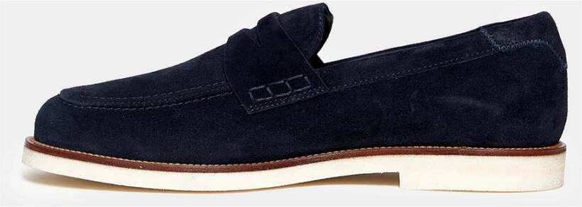 Hogan Blauwe Suède Loafer Schoenen Black Heren