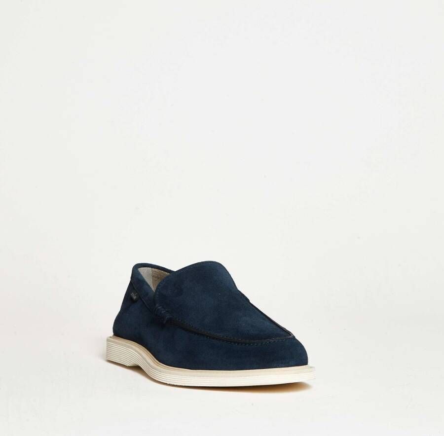 Hogan Blauwe Suède Loafer Schoenen Blue Heren