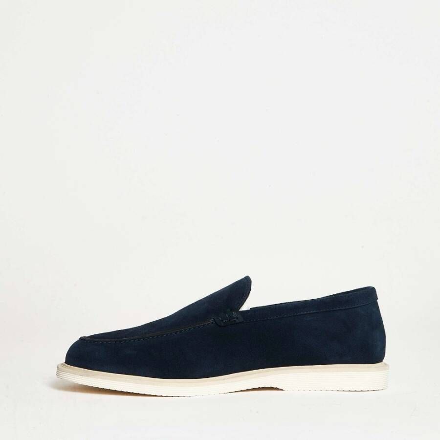 Hogan Blauwe Suède Loafer Schoenen Blue Heren