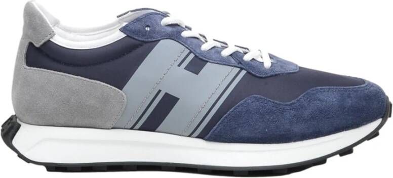 Hogan Blauwe Suède Sneakers Memory Foam Blue Heren