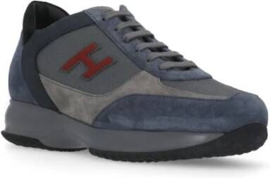 Hogan Blauwe Suède Sneakers met Iconische H Blue Heren