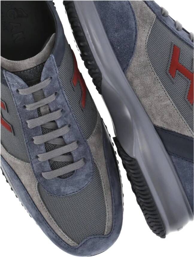 Hogan Blauwe Suède Sneakers met Iconische H Blue Heren