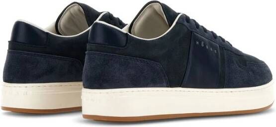 Hogan Blauwe Suède Sneakers met Logo Patch Blue Heren