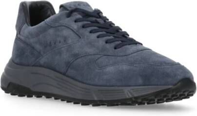 Hogan Blauwe Suède Sneakers Ronde Neus Blue Heren