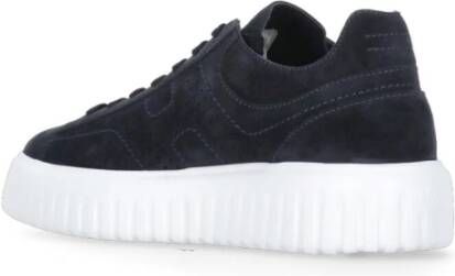 Hogan Blauwe Suède Sneakers Ronde Neus Blue Heren