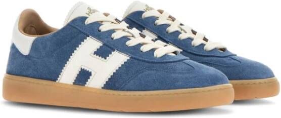 Hogan Blauwe Suède Sneakers Veters Logo Blue Dames