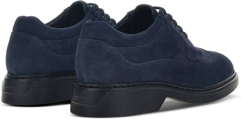 Hogan Blauwe Suède Sneakers Zwaluwstaart Stijl Blue Heren