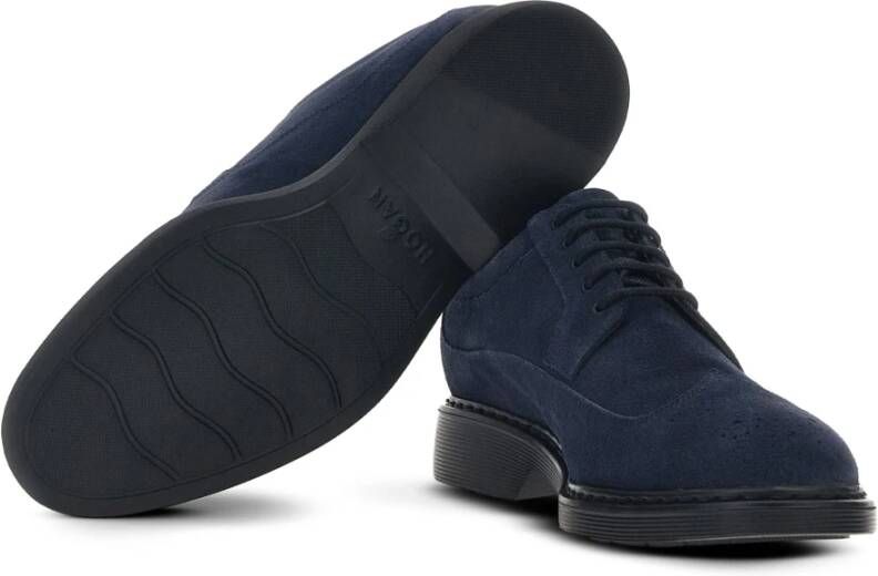 Hogan Blauwe Suède Sneakers Zwaluwstaart Stijl Blue Heren