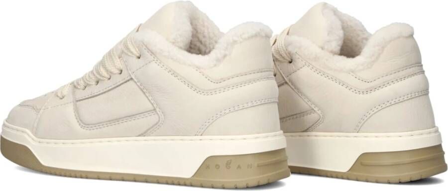 Hogan Bont Basket Sneakers Beige Dames