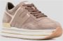 Hogan Bruin Goud Leren Midi Sneakers Brown Dames - Thumbnail 2