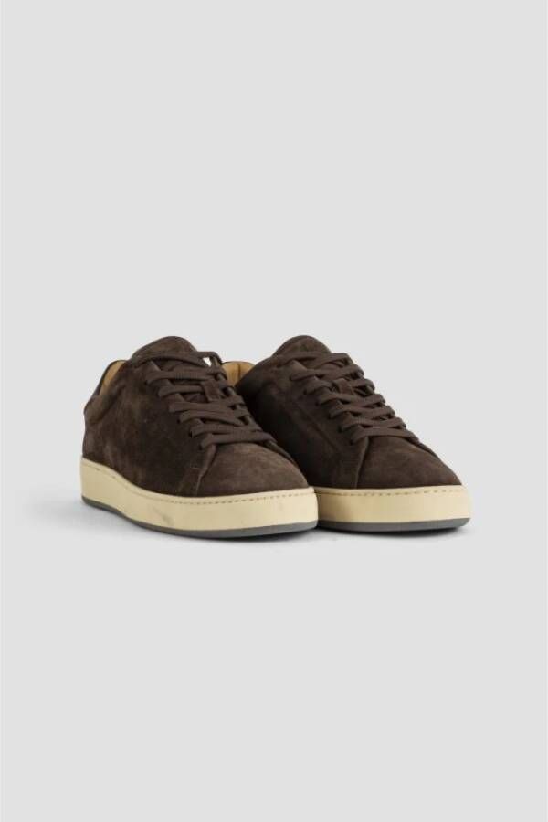 Hogan Bruin Leren Sneakers met Zwarte Details Brown Dames