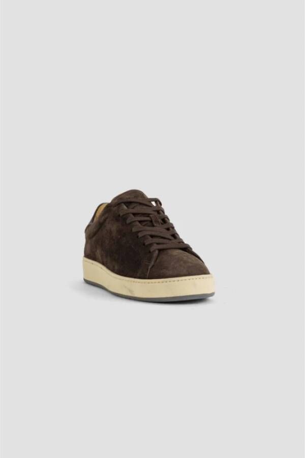 Hogan Bruin Leren Sneakers met Zwarte Details Brown Dames