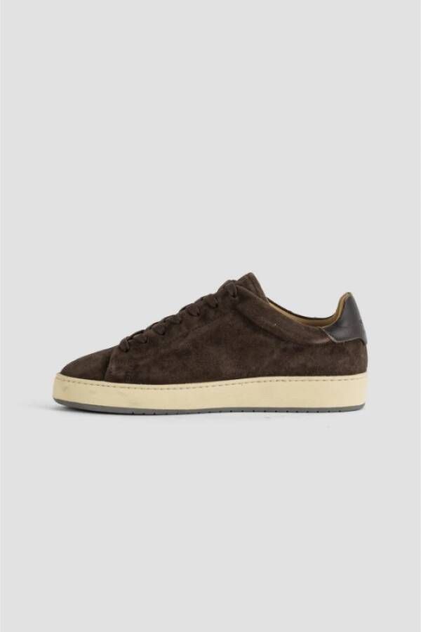 Hogan Bruin Leren Sneakers met Zwarte Details Brown Dames