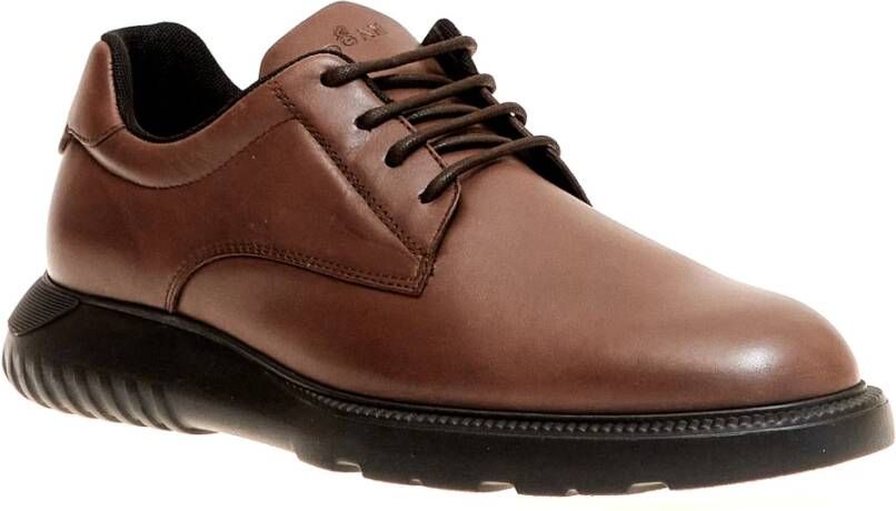 Hogan Bruin Leren Veterschoenen Aw23 Brown Heren