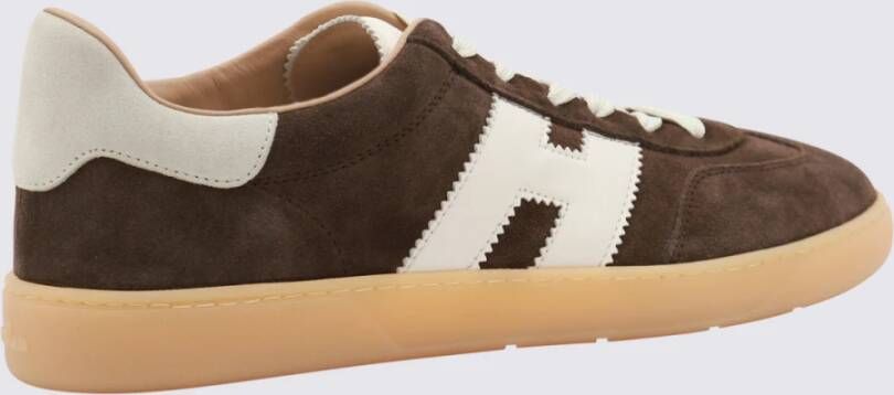 Hogan Bruine Casual Sneakers met Leren Details Brown Heren