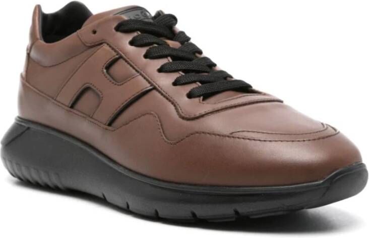 Hogan Bruine Kalf Sneaker Brown Heren