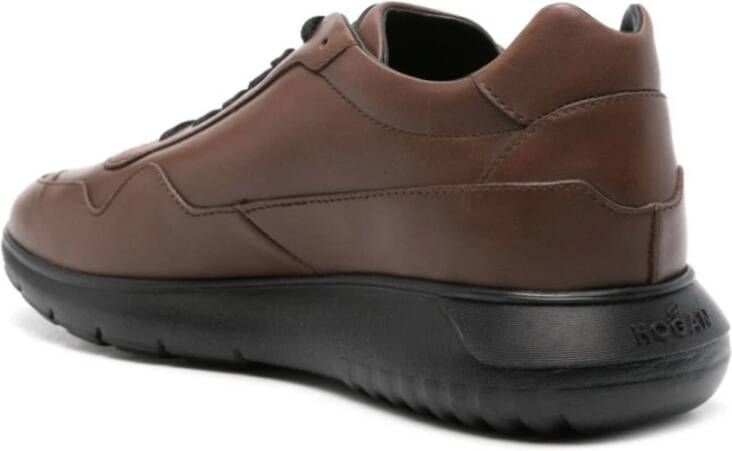 Hogan Bruine Kalf Sneaker Brown Heren