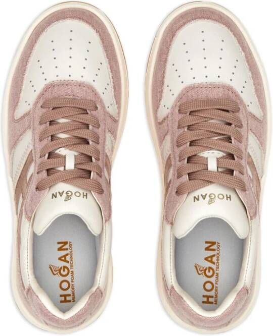 Hogan Bruine Lage Sneakers Paneelontwerp Brown Dames