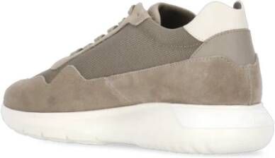 Hogan Bruine Leren Sneakers met Logodetail Brown Heren