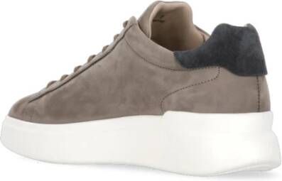 Hogan Bruine Leren Sneakers Ronde Neus Brown Heren