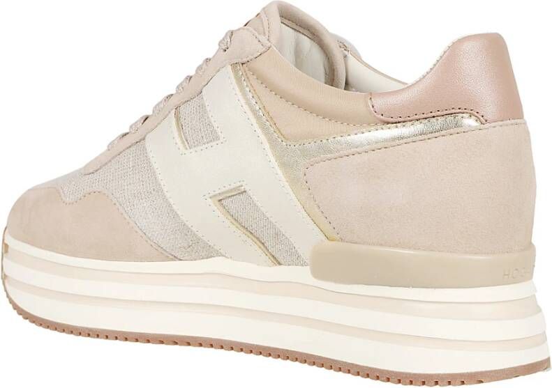 Hogan Bruine Leren Sneakers Stijlvol Platform Beige Dames