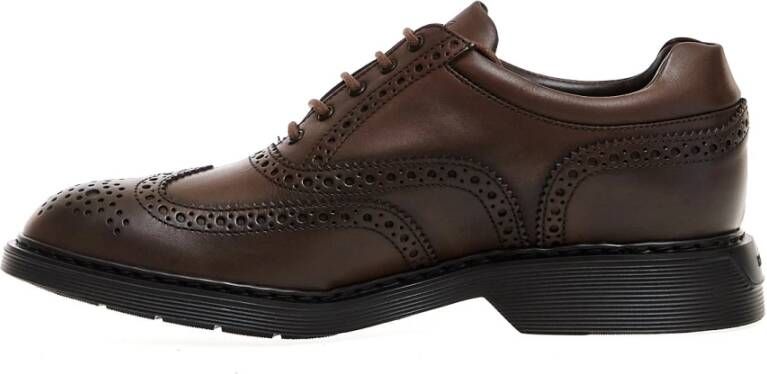 Hogan Bruine leren veterschoenen Aw23 Brown Heren