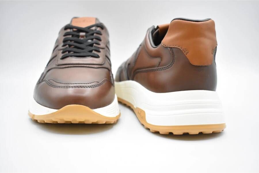 Hogan Bruine Leren Veterschoenen Brown Heren