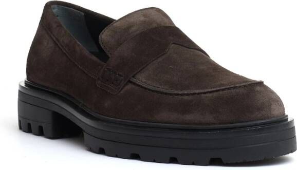 Hogan Bruine Loafer Schoenen Gemaakt in Italië Brown Heren