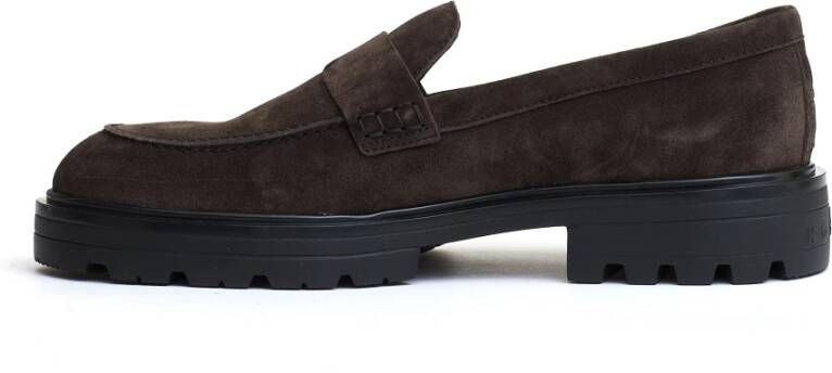 Hogan Bruine Loafer Schoenen Gemaakt in Italië Brown Heren