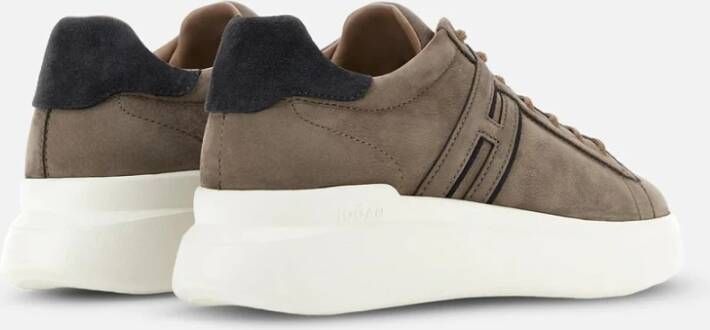 Hogan Bruine Nabuk Sneakers met Memory Foam Zool Brown Dames