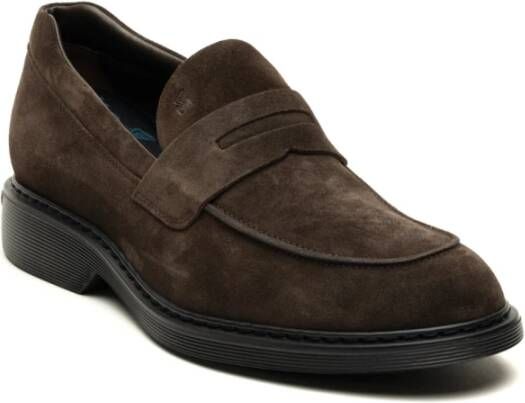 Hogan Bruine platte mocassinschoenen Brown Heren