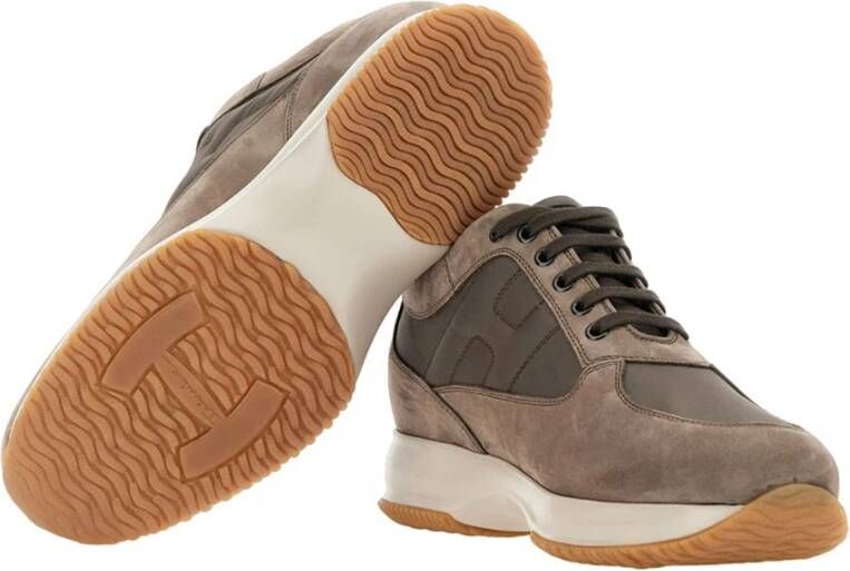 Hogan Bruine Platte Schoenen Stijlvol Ontwerp Brown Heren