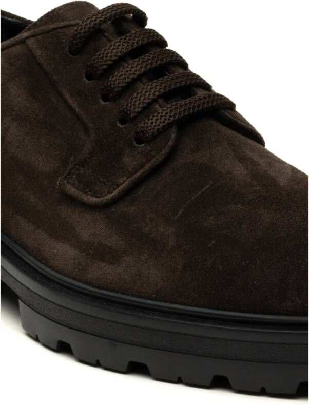 Hogan Bruine Sneakers Derby Stijl Brown Heren